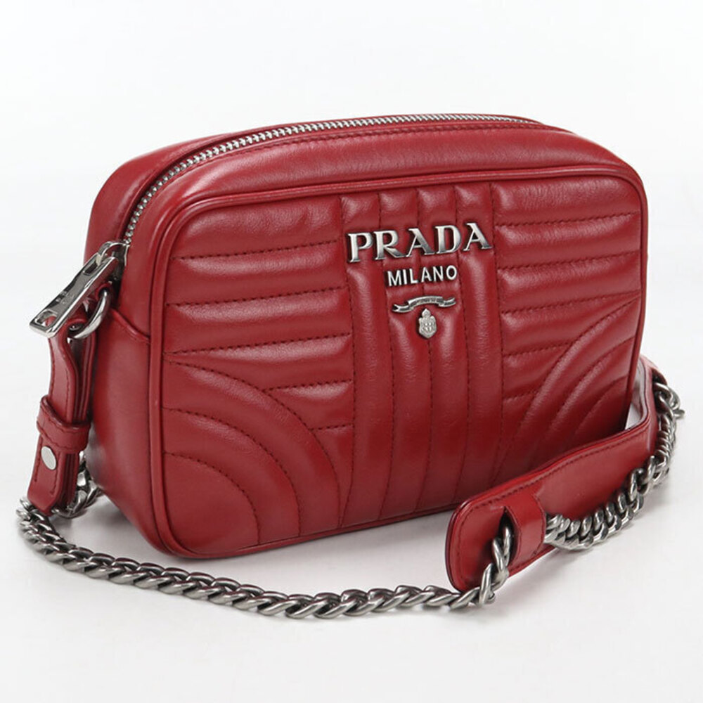PRADA cross body shoulder bag chain diagram red